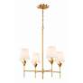 Thumbnail3 of Crystorama Broche 28" Wide Antique Gold 4-Light Chandelier more views