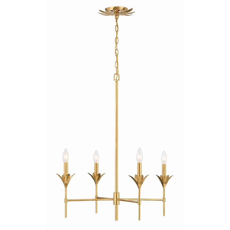 Image 7 Crystorama Broche 28" Wide Antique Gold 4-Light Chandelier more views