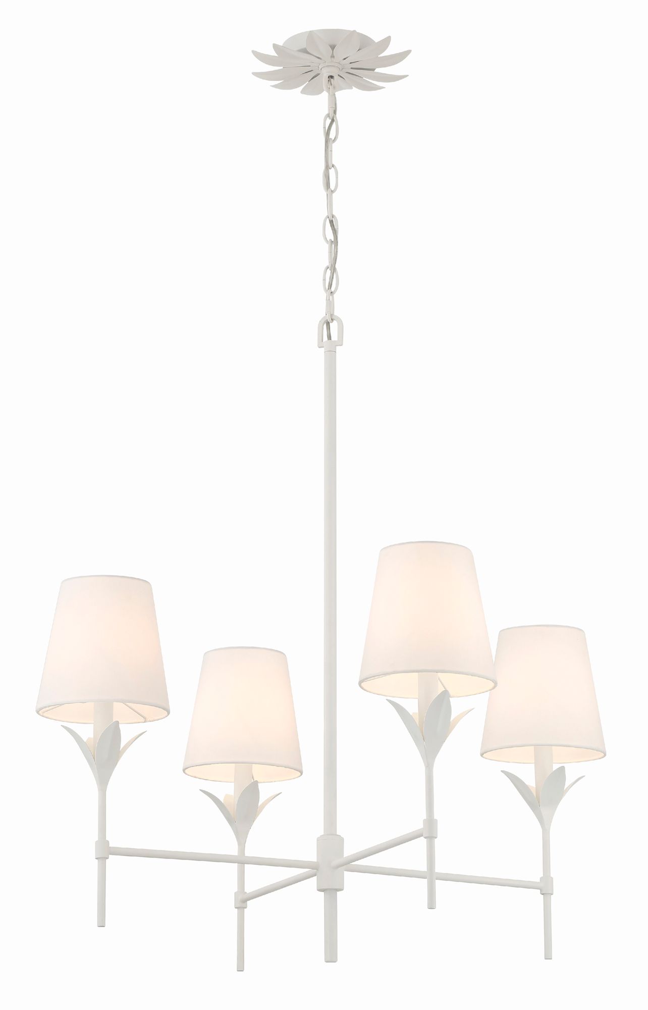 Image 7 Crystorama Broche 28'' Matte White Chandelier more views
