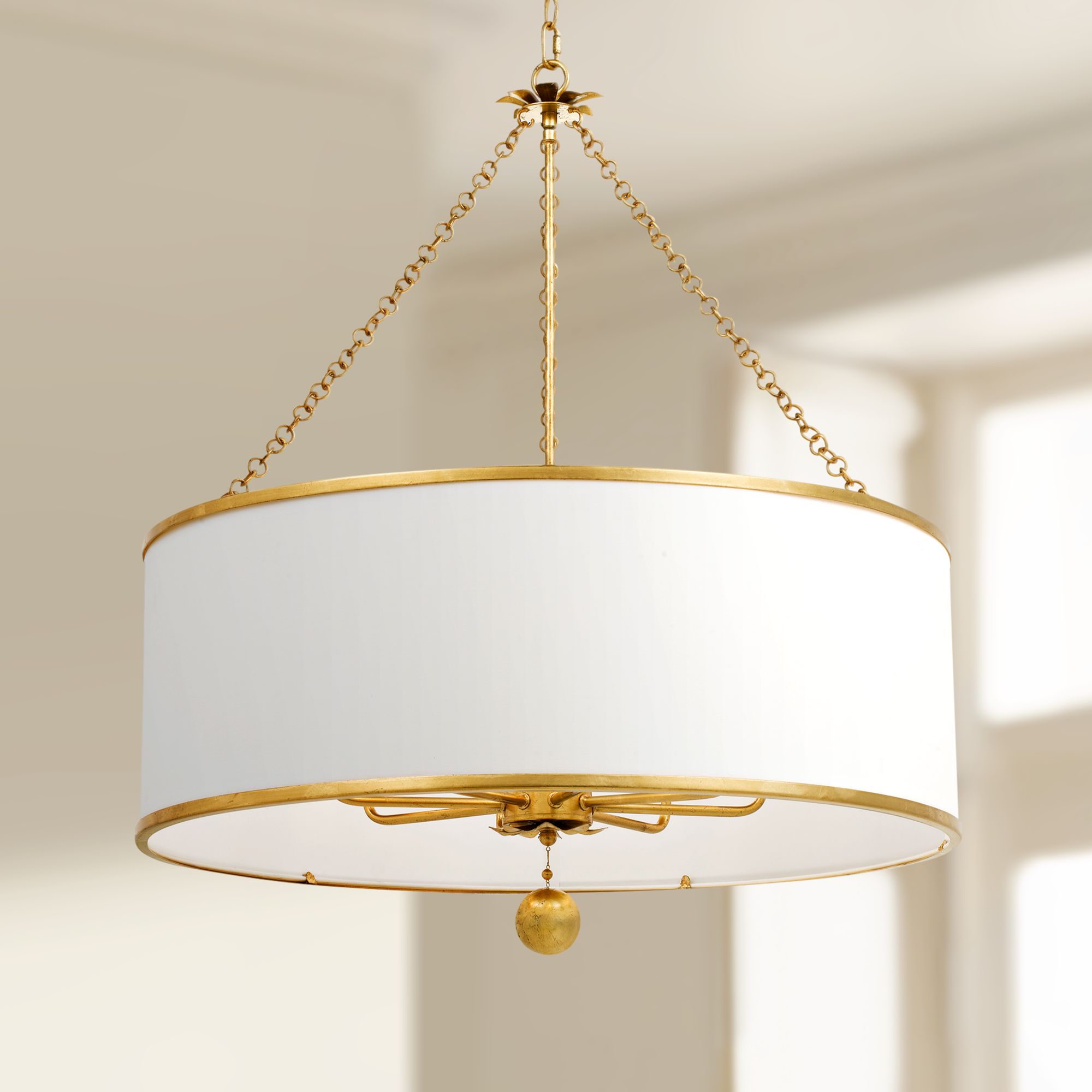 drum chandelier gold