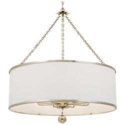 Crystorama Broche 29" Wide Antique Silver Drum Chandelier