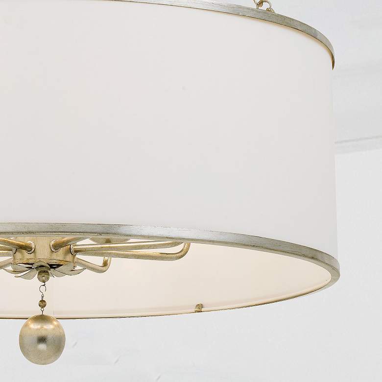 Image 3 Crystorama Broche 29" Wide Antique Silver Drum Chandelier more views