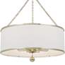 4_Crystorama Broche 29" Wide Antique Silver Drum Chandelier more views