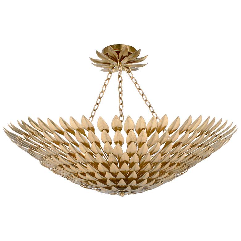 Image 1 Crystorama Broche 30" Wide 8-Light Antique Gold Ceiling Mount