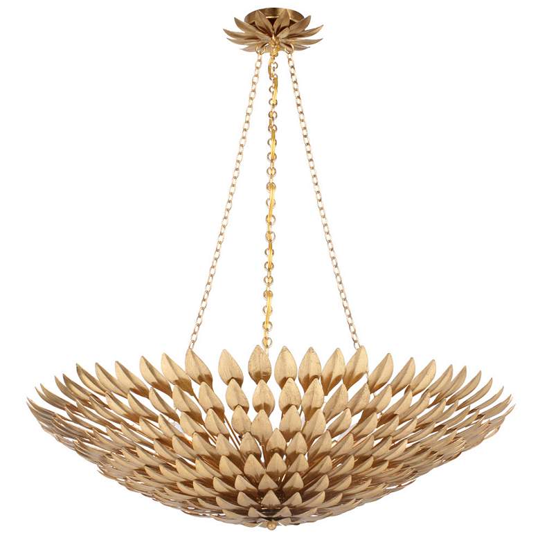 Image 2 Crystorama Broche 30" Wide Antique Gold Pendant Light