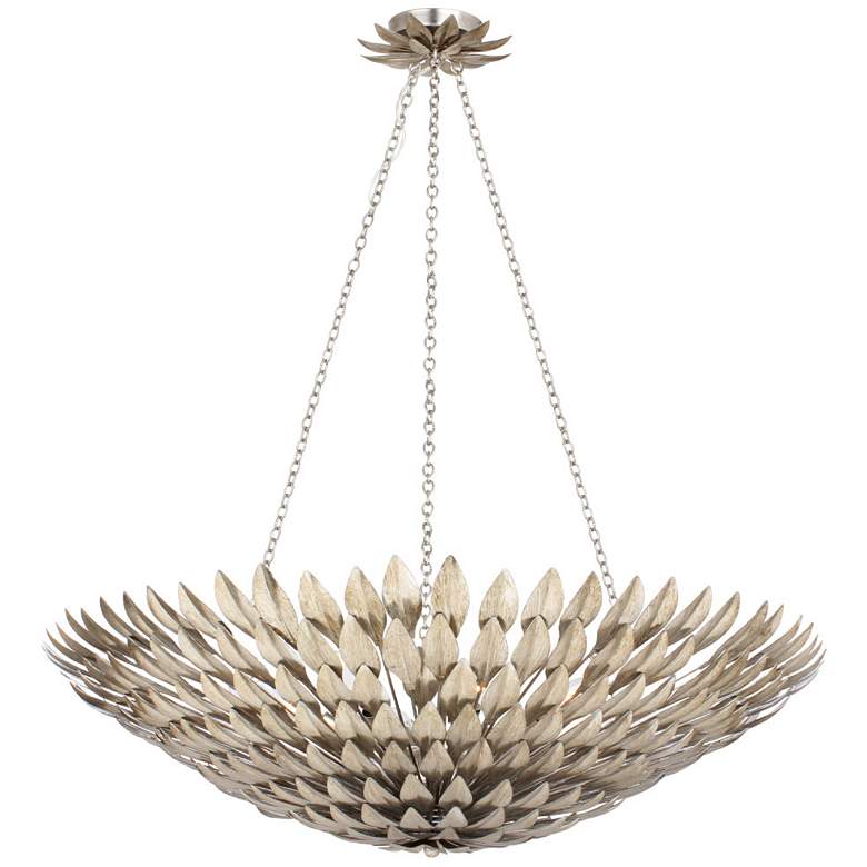 Image 2 Crystorama Broche 30" Wide Antique Silver Pendant Light