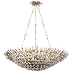 Crystorama Broche 30" Wide Antique Silver Pendant Light