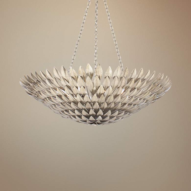 Image 1 Crystorama Broche 30" Wide Antique Silver Pendant Light