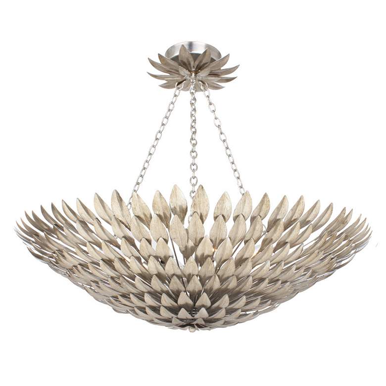 Image 3 Crystorama Broche 30" Wide Antique Silver Pendant Light more views