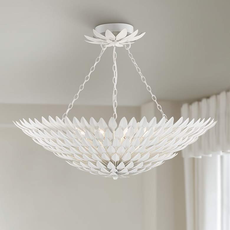 Crystorama Broche 30 inch Wide Matte White Ceiling Light