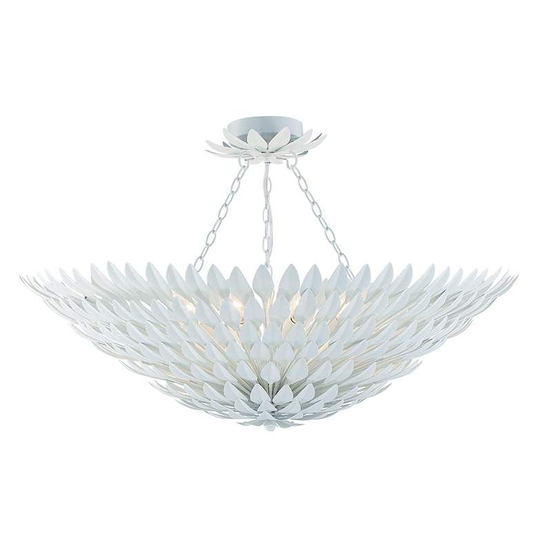 Image 4 Crystorama Broche 30" Wide Matte White Ceiling Light more views