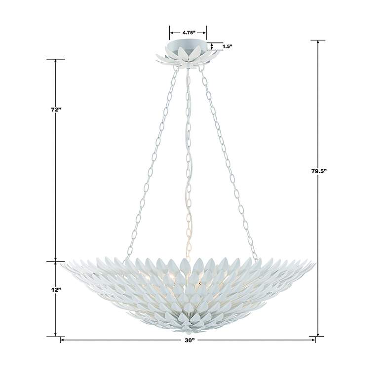 Image 6 Crystorama Broche 30" Wide Matte White Ceiling Light more views