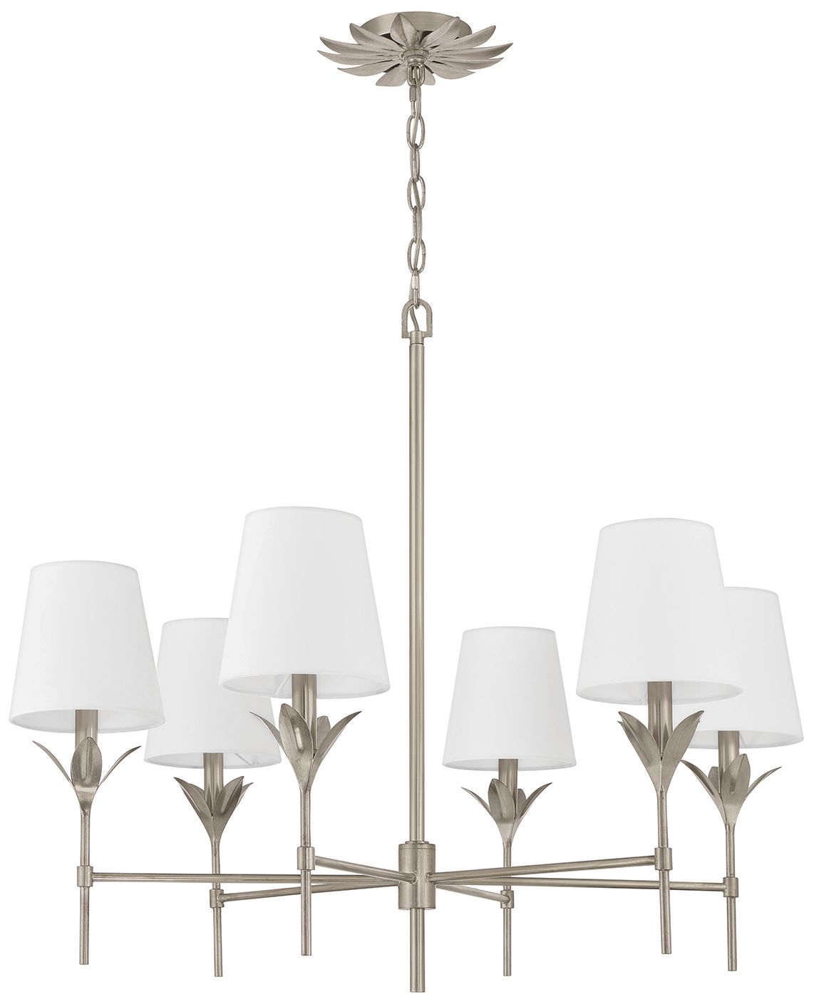 Image 2 Crystorama Broche 32" Wide Antique Silver 6-Light Chandelier more views