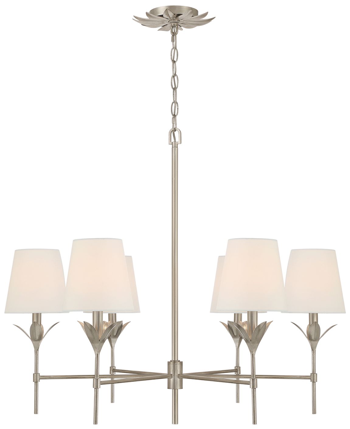 Image 3 Crystorama Broche 32" Wide Antique Silver 6-Light Chandelier more views