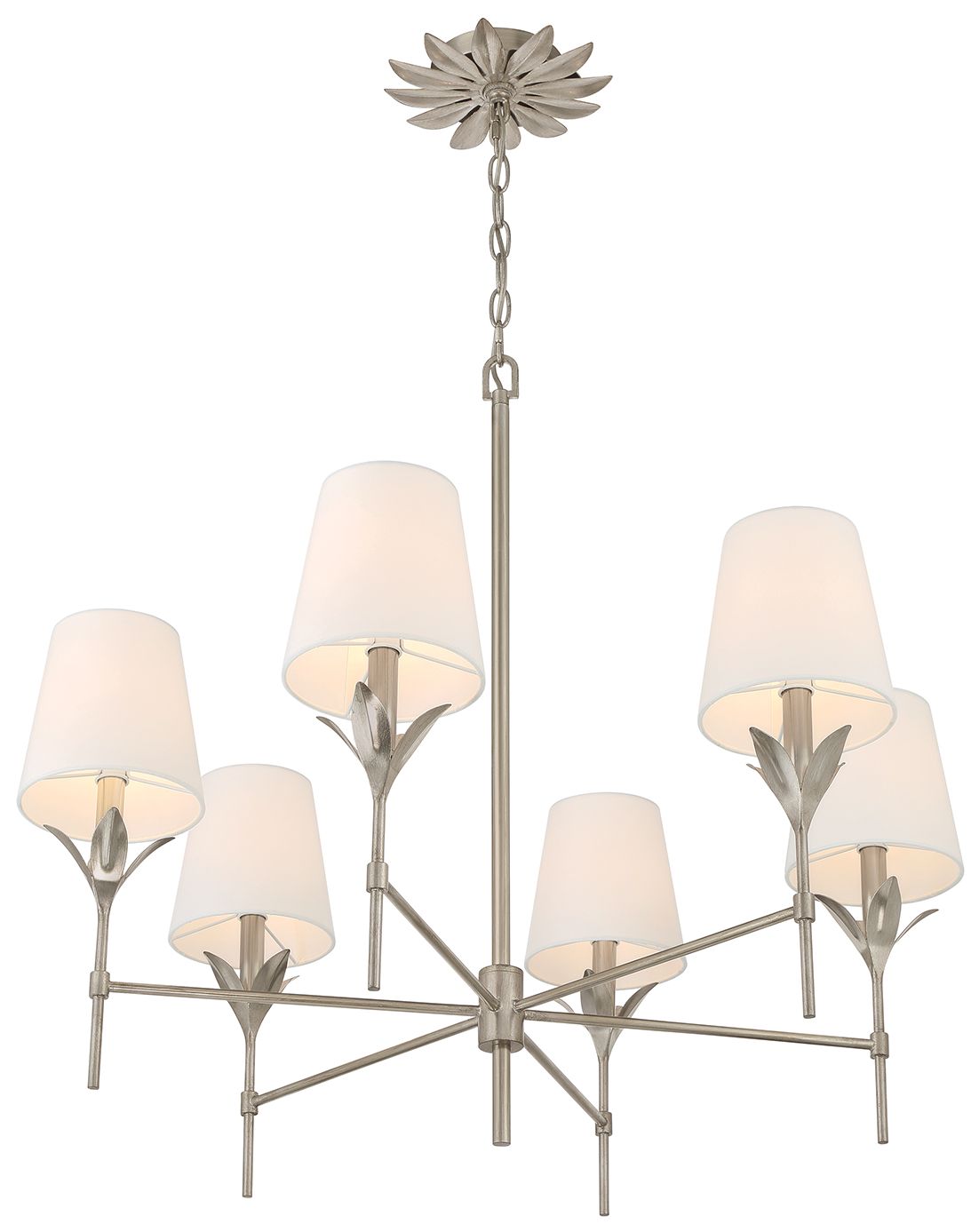 Image 4 Crystorama Broche 32" Wide Antique Silver 6-Light Chandelier more views