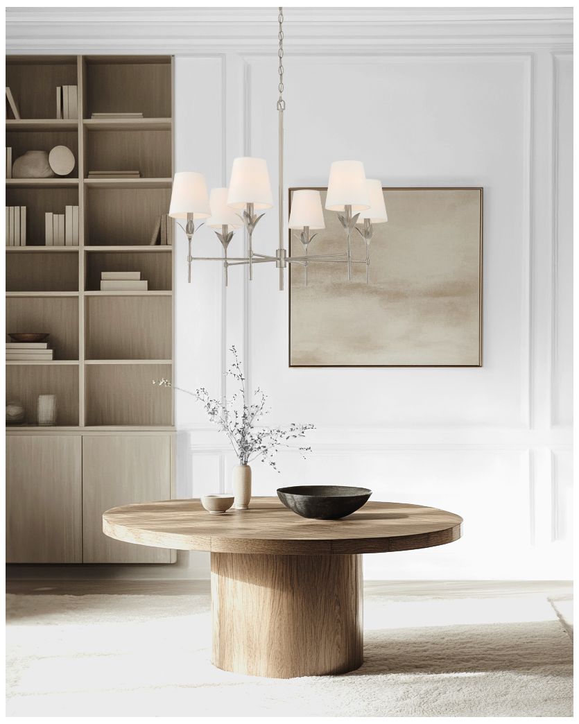 Image 6 Crystorama Broche 32" Wide Antique Silver 6-Light Chandelier more views