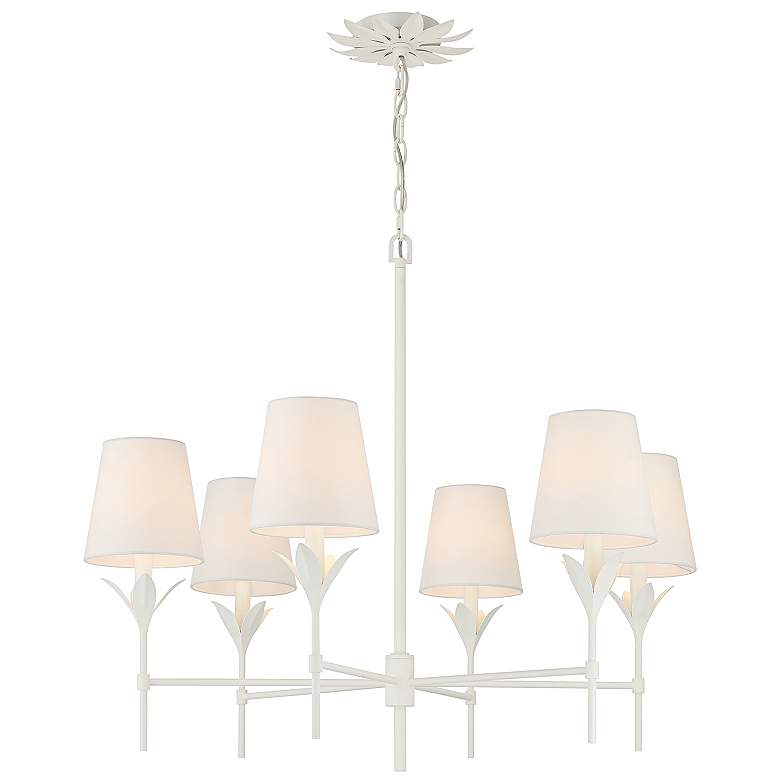 Image 2 Crystorama Broche 32" Wide Matte White 6-Light Chandelier