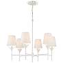 2_Crystorama Broche 32" Wide Matte White 6-Light Chandelier