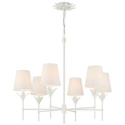 Crystorama Broche 32" Wide Matte White 6-Light Chandelier