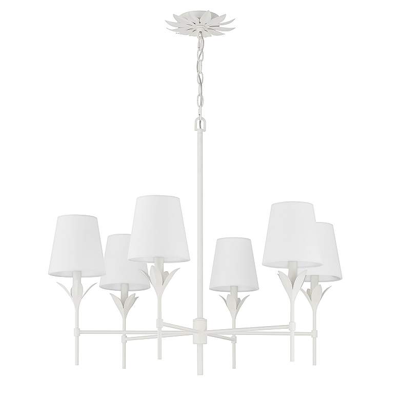 Image 3 Crystorama Broche 32" Wide Matte White 6-Light Chandelier more views
