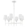 3_Crystorama Broche 32" Wide Matte White 6-Light Chandelier more views