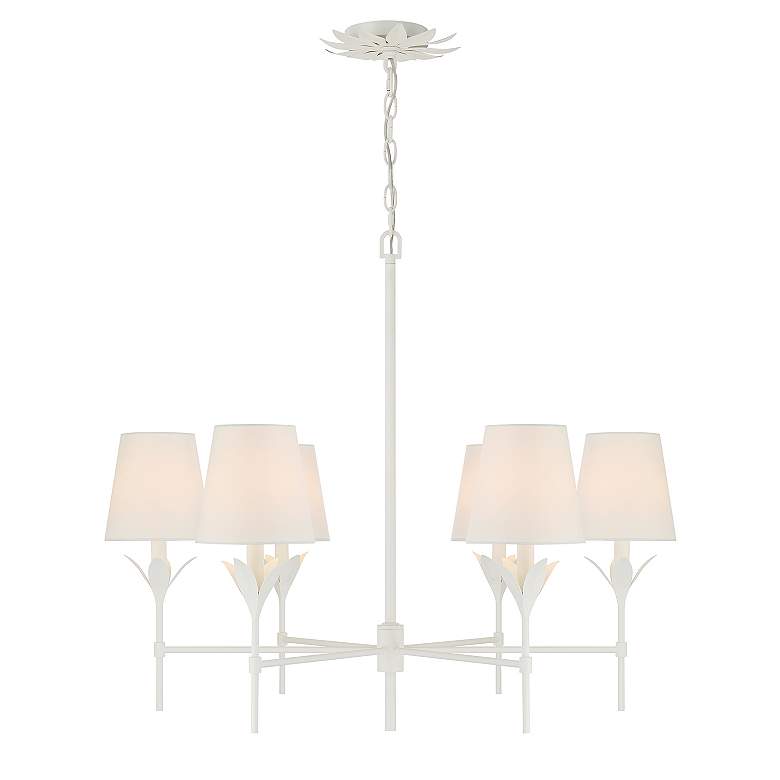 Image 4 Crystorama Broche 32" Wide Matte White 6-Light Chandelier more views