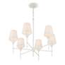 5_Crystorama Broche 32" Wide Matte White 6-Light Chandelier more views