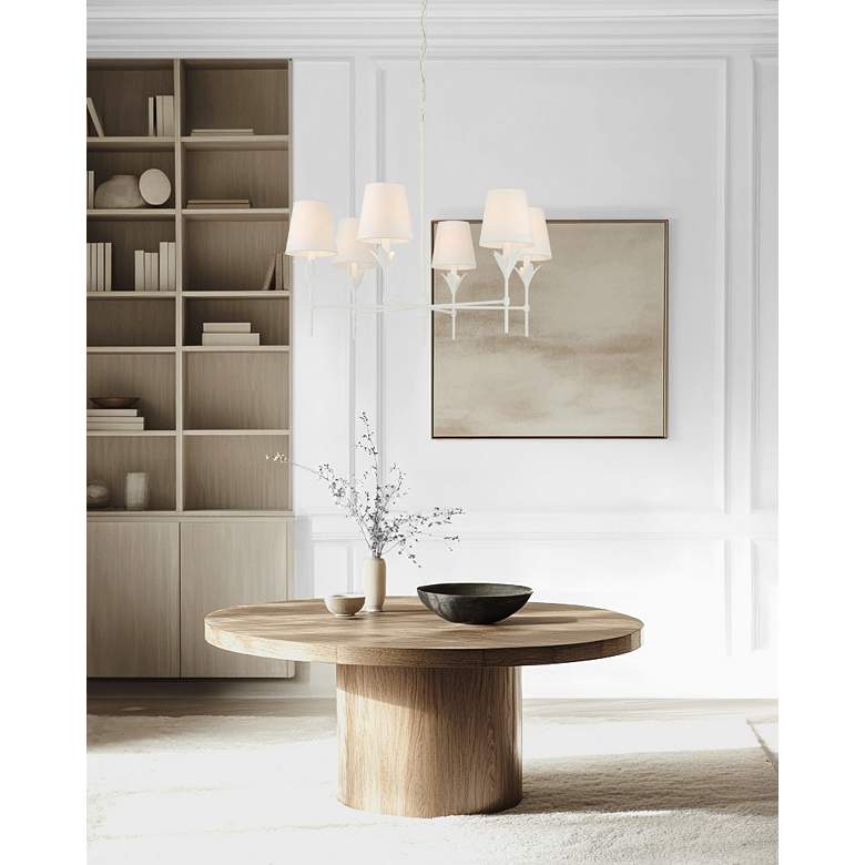 Image 7 Crystorama Broche 32" Wide Matte White 6-Light Chandelier more views