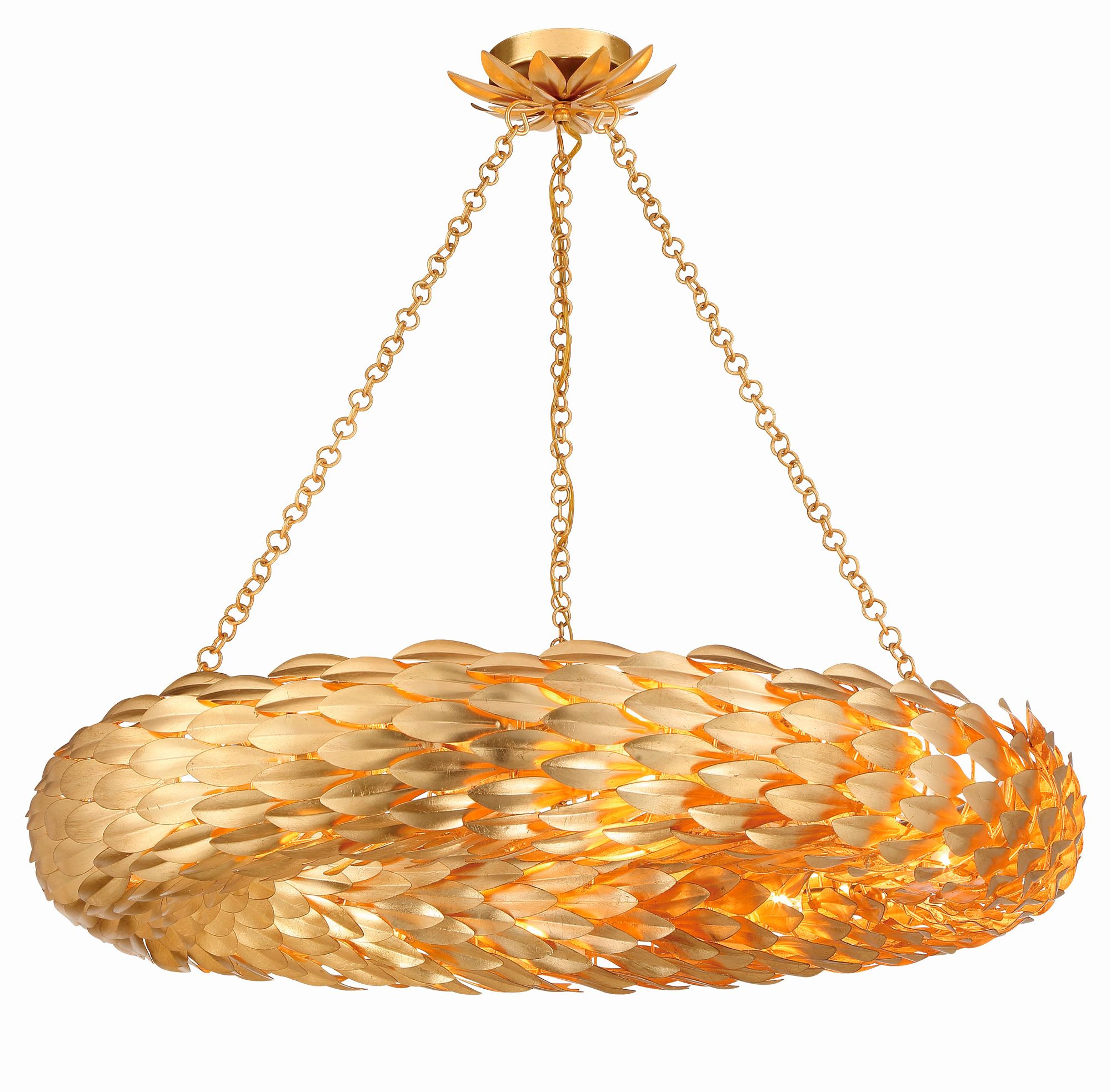 Image 2 Crystorama Broche 33.5'' Antique Gold Semi Flush Mount more views