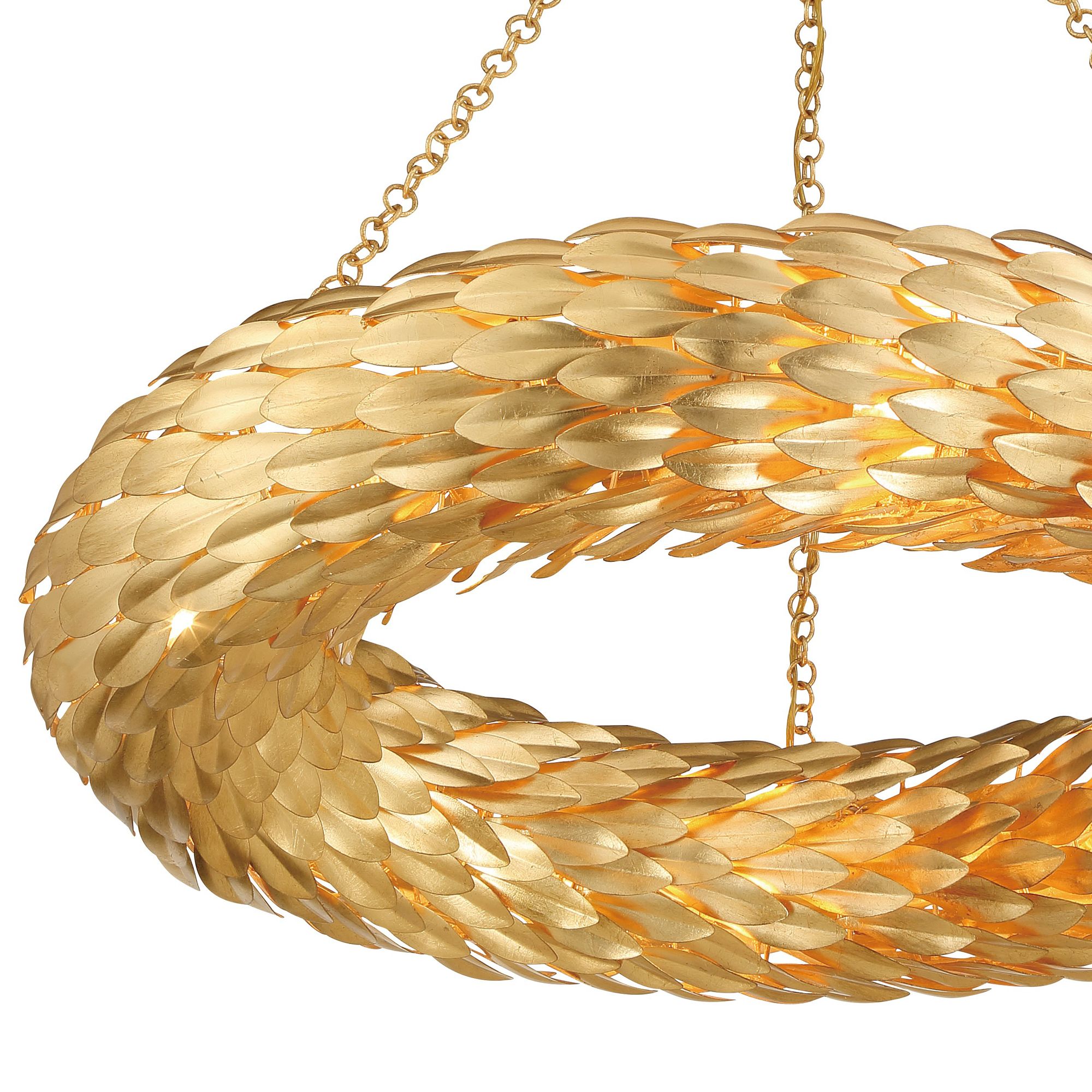 Image 5 Crystorama Broche 33.5'' Antique Gold Semi Flush Mount more views