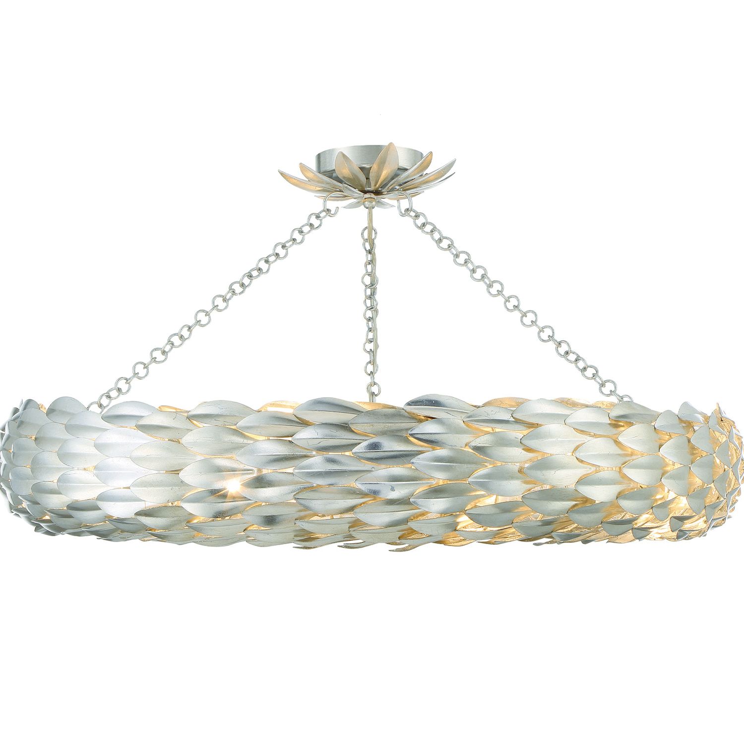 Image 3 Crystorama Broche 33.5'' Antique Silver Semi Flush Mount more views