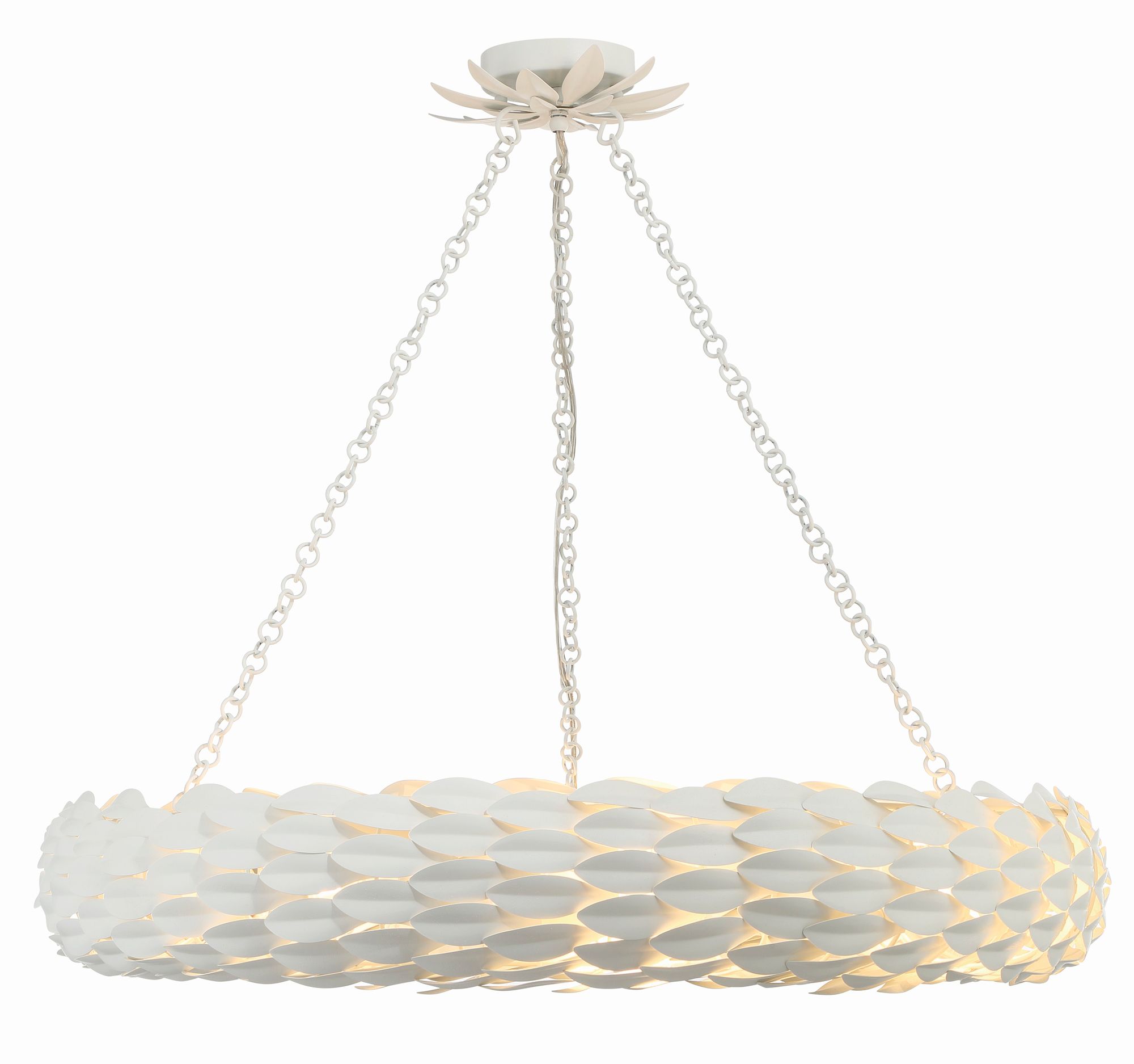 Image 3 Crystorama Broche 33.5'' Matte White Chandelier more views