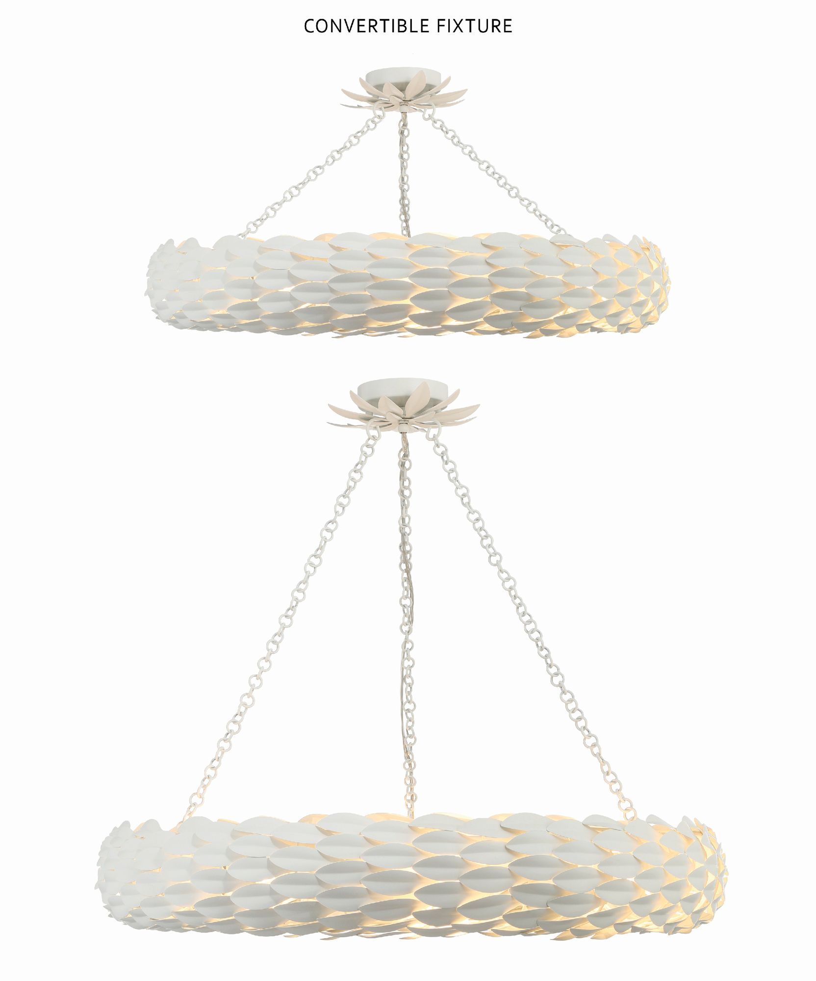 Image 6 Crystorama Broche 33.5'' Matte White Chandelier more views