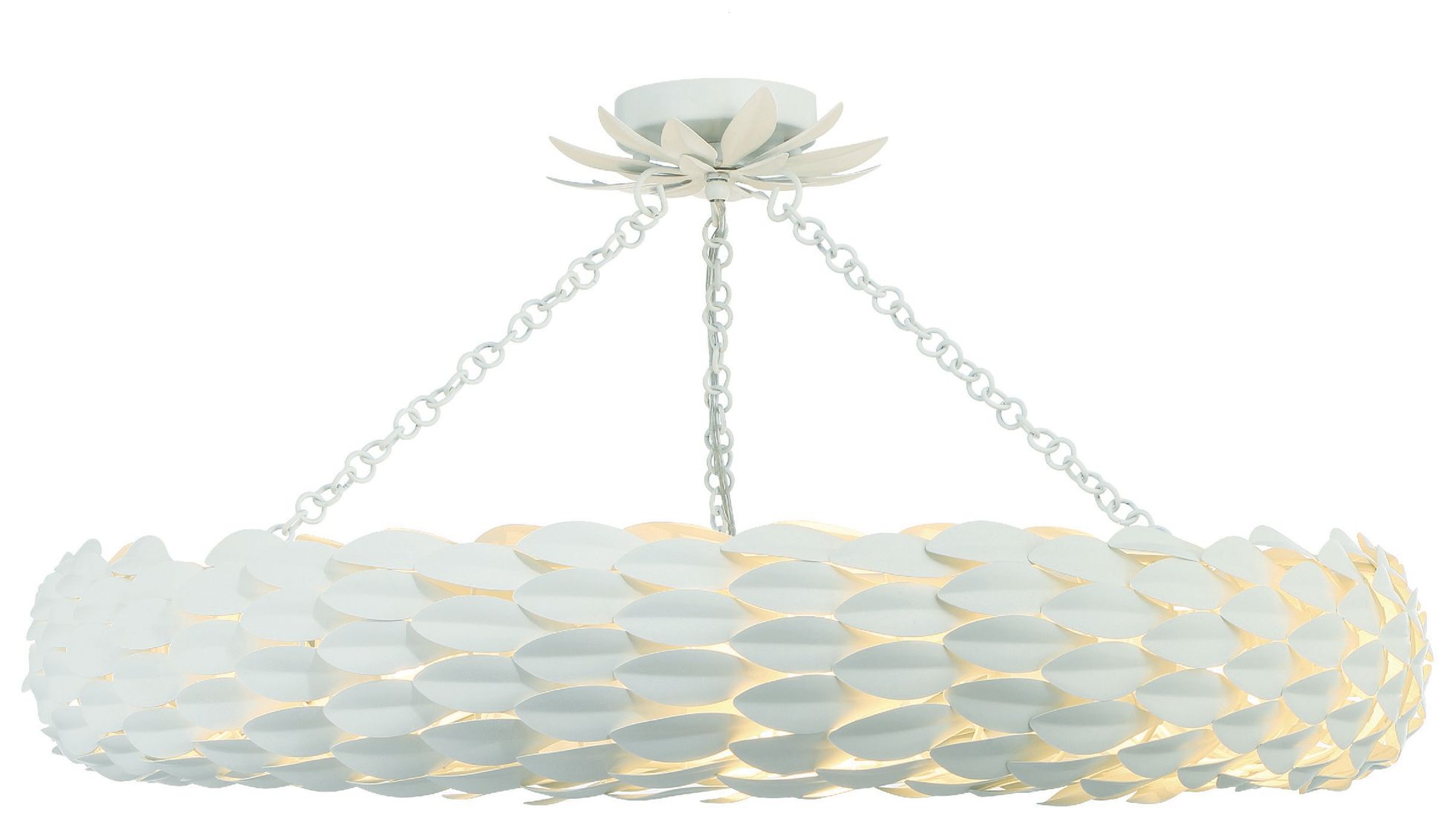 Image 2 Crystorama Broche 33.5'' Matte White Semi Flush Mount