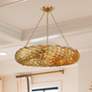 1_Crystorama Broche 33 1/2" Antique Gold Feather 8-Light Ring Chandelier