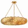 3_Crystorama Broche 33 1/2" Antique Gold Feather 8-Light Ring Chandelier more views