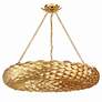4_Crystorama Broche 33 1/2" Antique Gold Feather 8-Light Ring Chandelier more views