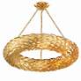 5_Crystorama Broche 33 1/2" Antique Gold Feather 8-Light Ring Chandelier more views