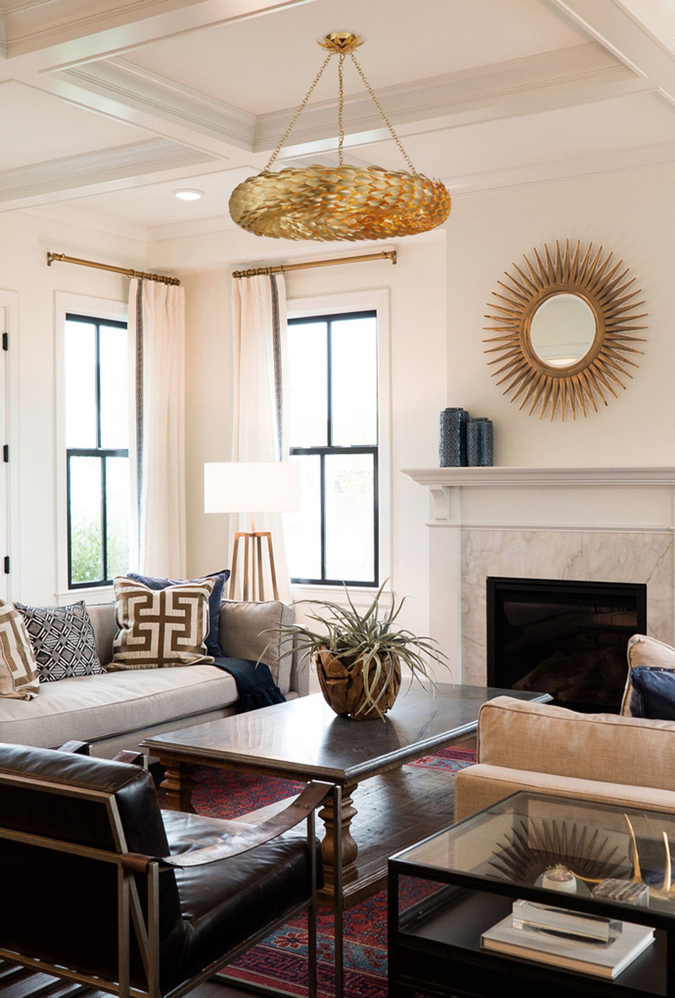 Crystorama Broche 33 1/2" Antique Gold Feather 8-Light Ring Chandelier