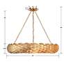 Crystorama Broche 33 1/2" Antique Gold Feather 8-Light Ring Chandelier