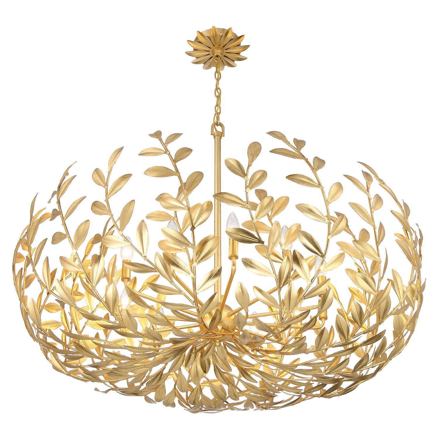 Crystorama Broche 42'' Antique Gold Chandelier