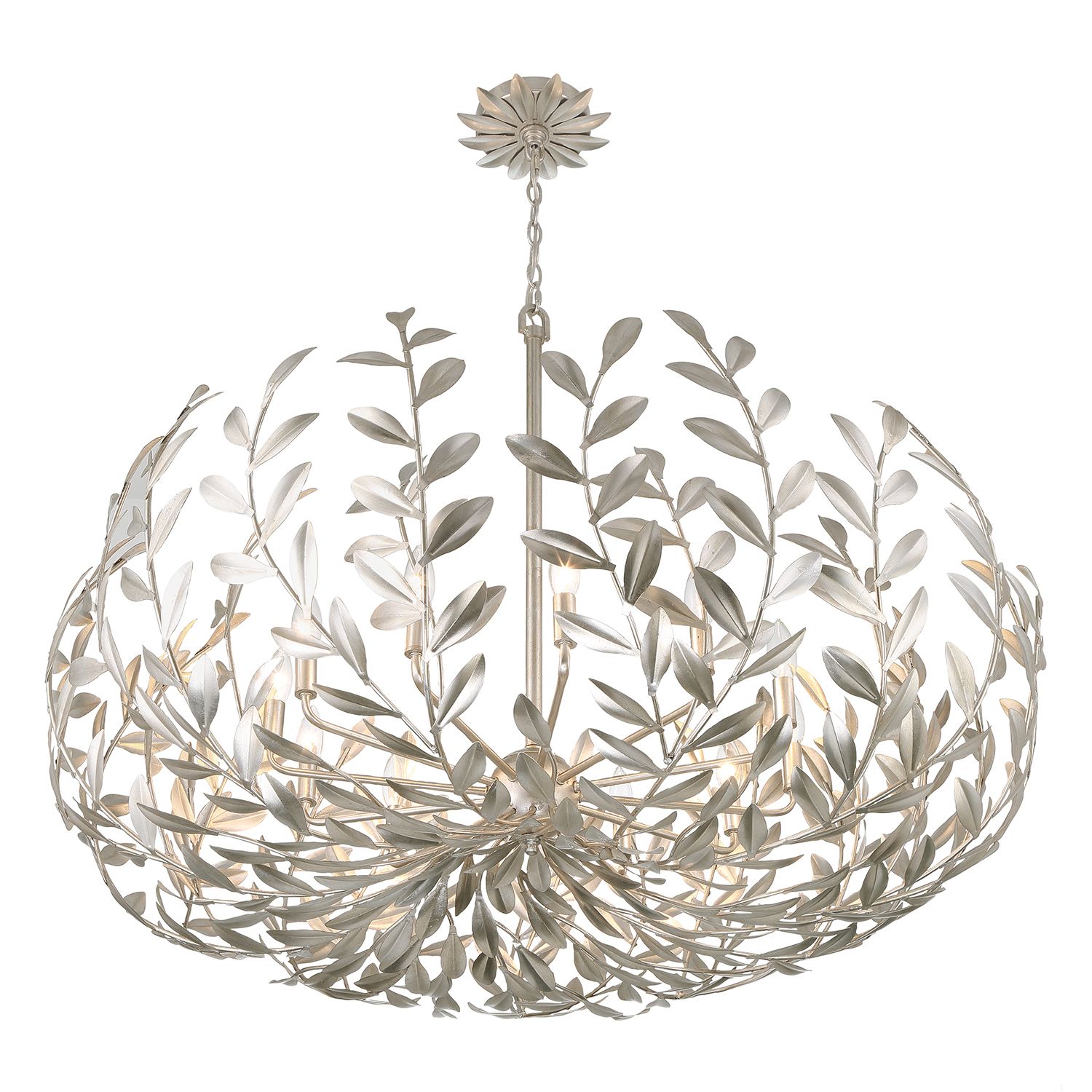 Crystorama Broche 42'' Antique Silver Chandelier
