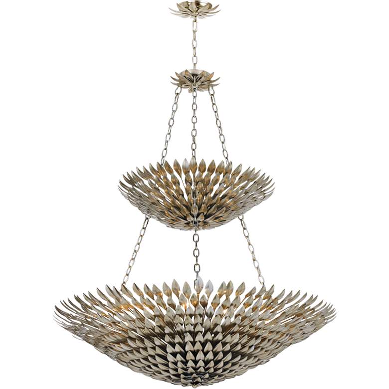 Image 1 Crystorama Broche 47 1/4"W Antique Silver Tierd Chandelier