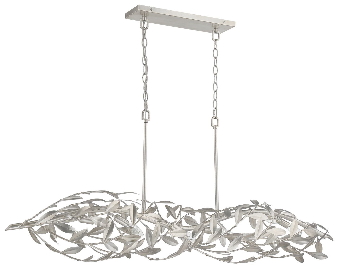 Image 2 Crystorama Broche 50.5'' Antique Silver Linear Chandelier more views