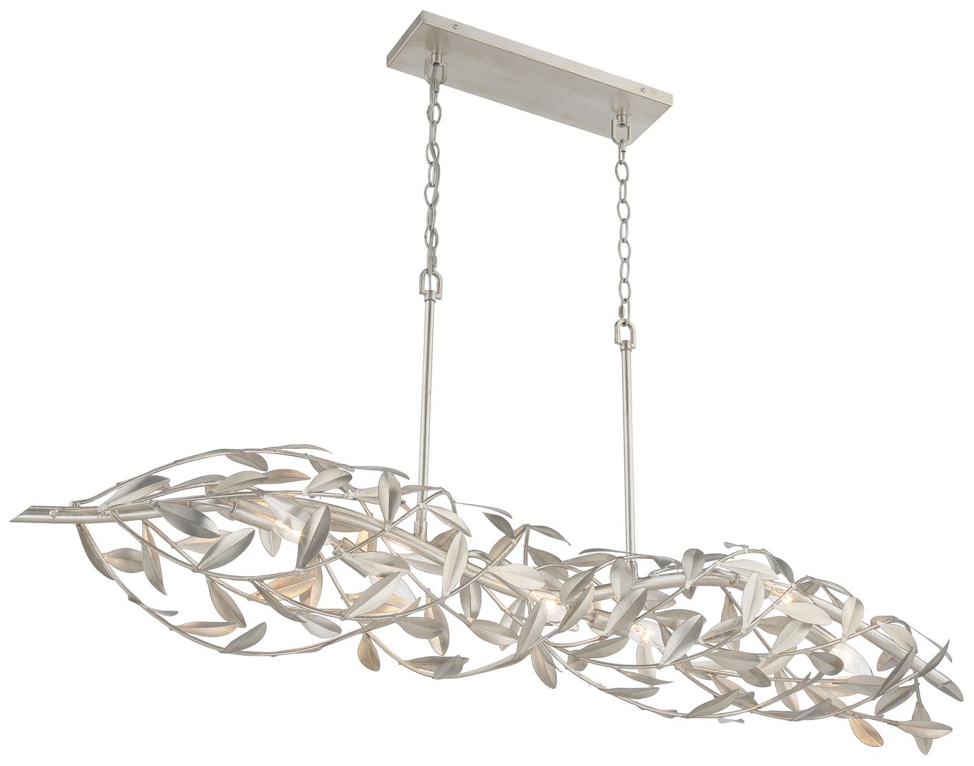 Image 4 Crystorama Broche 50.5'' Antique Silver Linear Chandelier more views