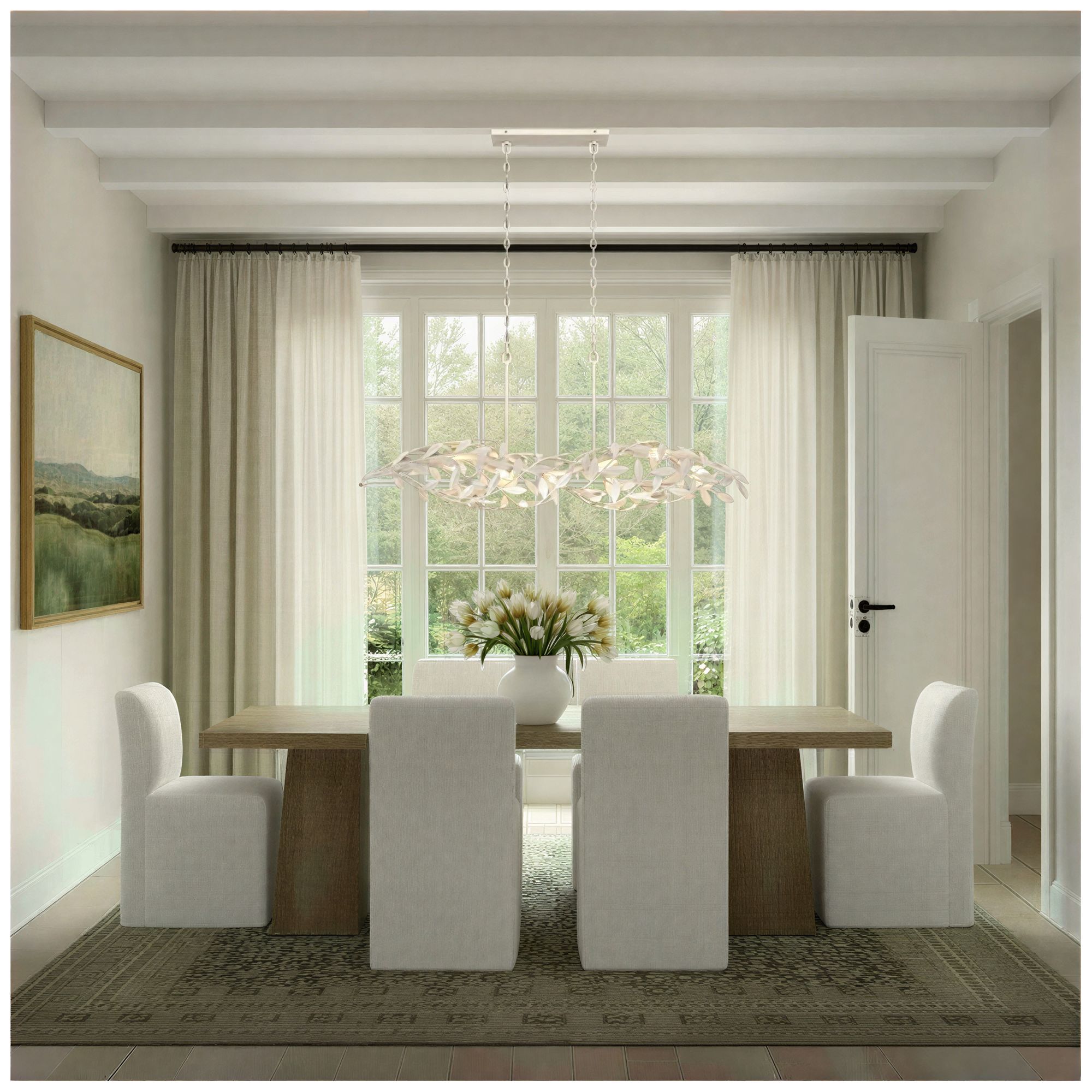 Image 6 Crystorama Broche 50.5'' Matte White Linear Chandelier more views