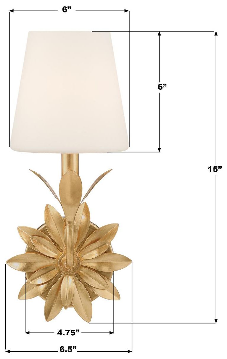 Image 6 Crystorama Broche 6.5'' Antique Gold Sconce more views