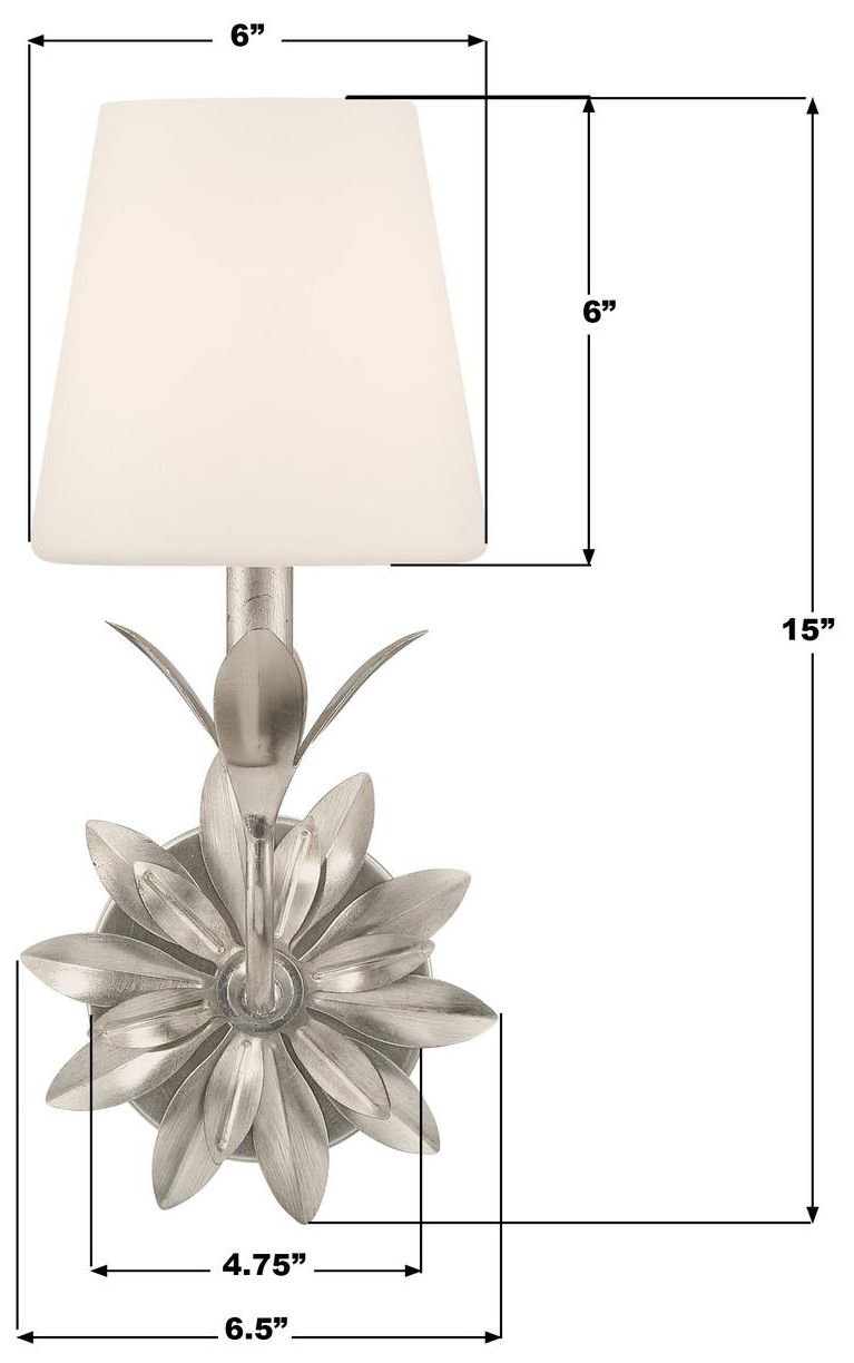 Image 6 Crystorama Broche 6.5'' Antique Silver Sconce more views