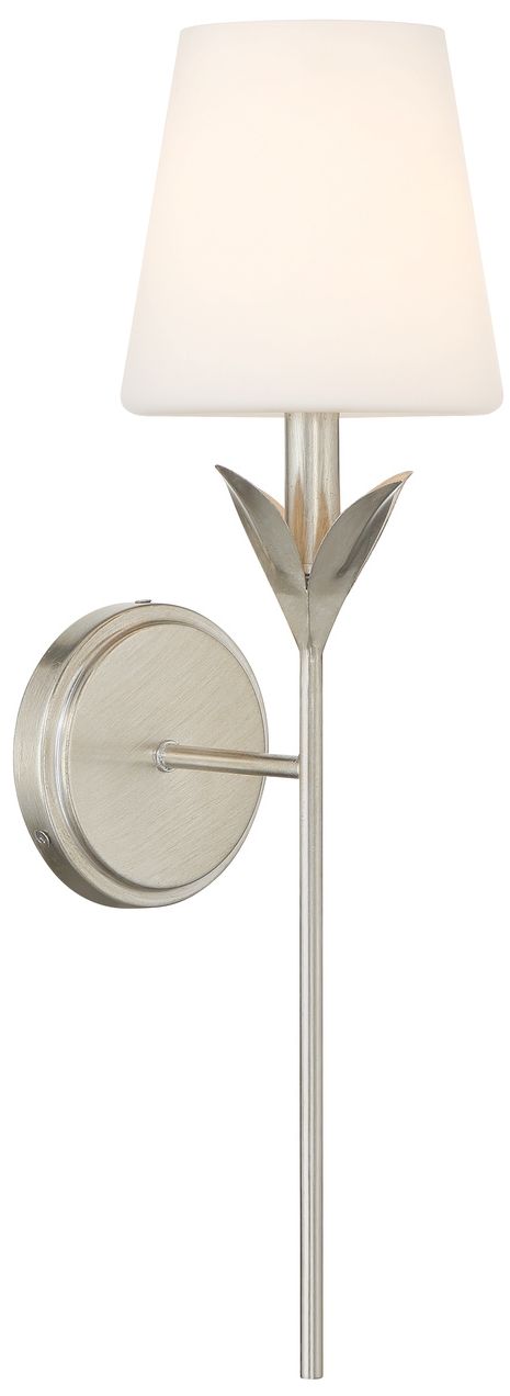 Crystorama Broche 6'' Antique Silver Sconce