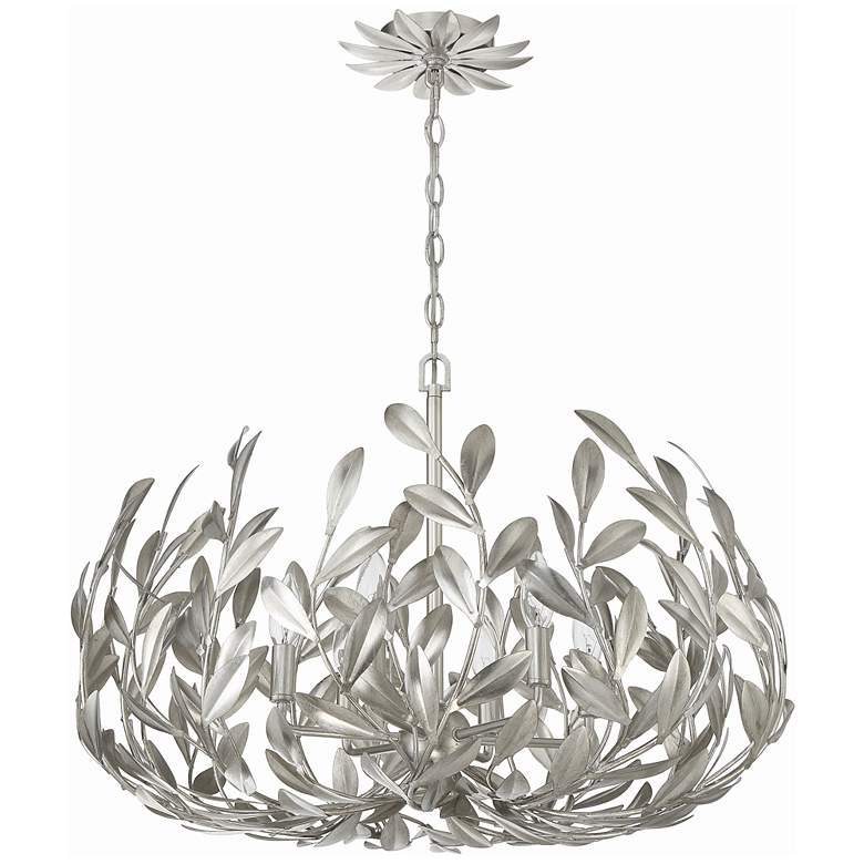 Image 5 Crystorama Broche 6 Light Antique Silver Chandelier more views